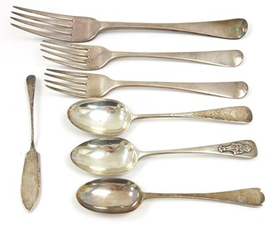 Lot 113 - Mixed Lot:  A pair of George III silver forks,...