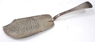 Lot 172 - A George IV silver fish slice of typical form,...