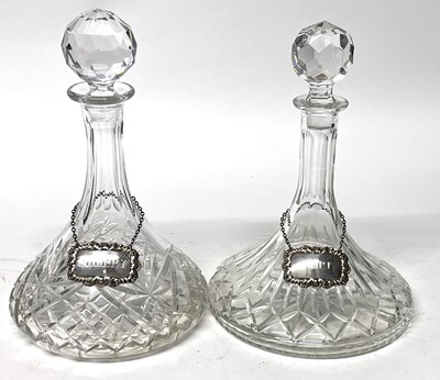 Lot 229 - Two Ships Decanters with Silver Labels