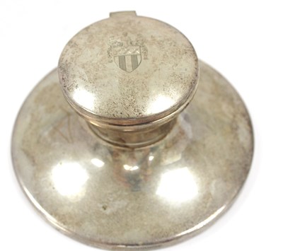 Lot 121 - An Elizabeth II silver capstan inkwell of...