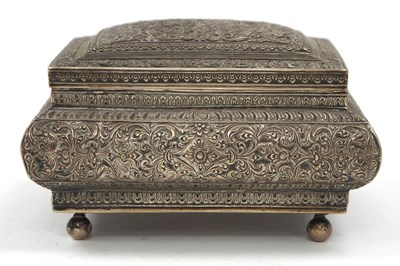 Lot 138 - An Indian silver box of sarcophogus form,...