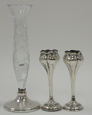 Lot 139 - Mixed Lot:  A pair of Art Nouveau silver...