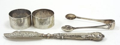 Lot 141 - Mixed Lot:  A pair of George VI silver...
