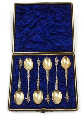 Lot 145 - A cased set of six Dutch silver apostle spoons...