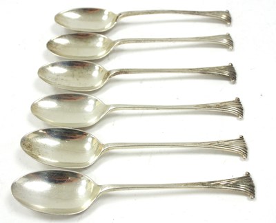 Lot 158 - A set of six Edwardian silver Onslow pattern...