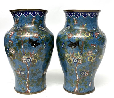 Lot 201 - A pair of late 19th Century Chinese Cloisonne...