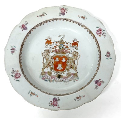 Lot 211 - An 18th Century Chinese Export armorial dish,...