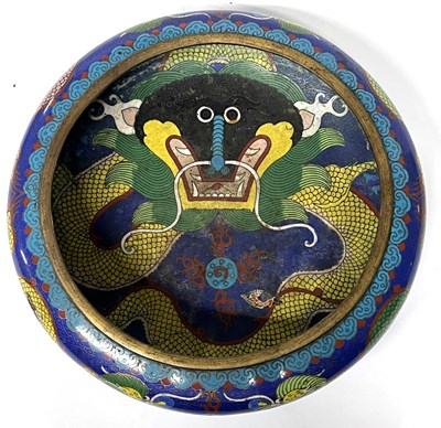 Lot 227 - Large Chinese Cloisonne bowl decorated with a...