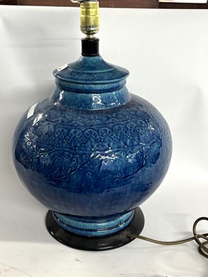 Lot 254 - A large table lamp by Bitossi of globular form...
