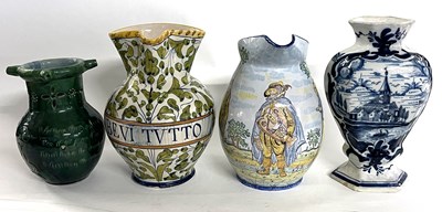 Lot 267 - Group of Italian pottery jugs, including one...