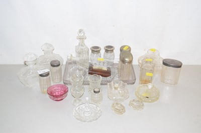 Lot 13 - A collection of various dressing table jars,...