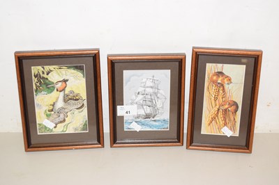 Lot 41 - A group of three Cash's Coventry silk pictures,...