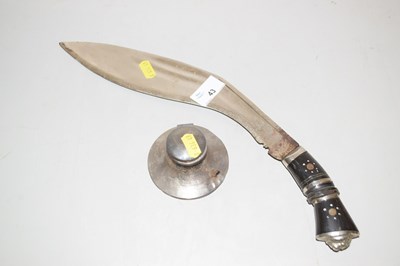 Lot 43 - A small silver mounted capstan inkwell...