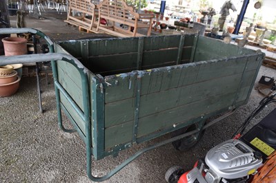 Lot 175 - Large metal framed wooden Garden Trolley