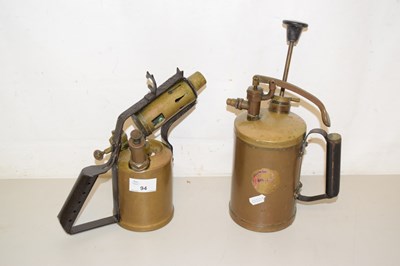 Lot 94 - Brass blowtorch and one other