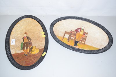 Lot 96 - A pair of Bretby oval wall plaques