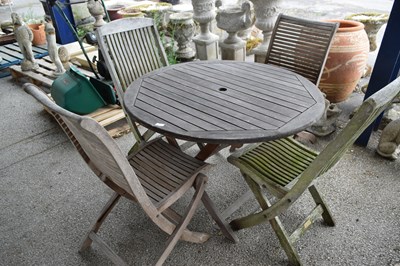 Lot 221 - Five-piece hardwood Patio Set, comprising...