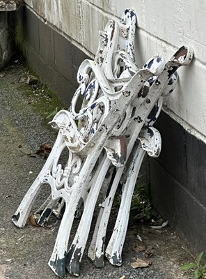 Lot 156 - Two sets of painted metal Bench Ends