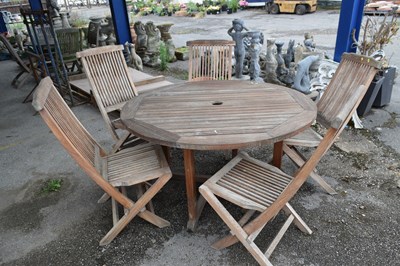 Lot 225 - Hardwood Patio Furniture Set, comprising...