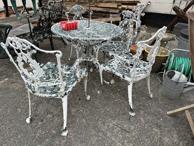 Lot 226 - Painted metal Patio Set comprising Table and...