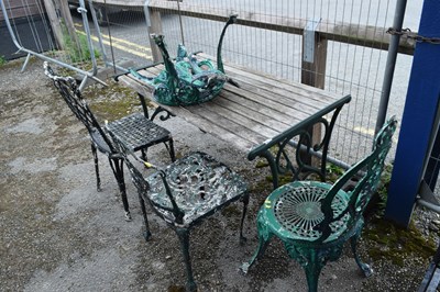 Lot 227 - Rectangular metal-framed Garden Table, t/w...