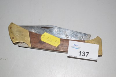 Lot 137 - A brass mounted pocket knife