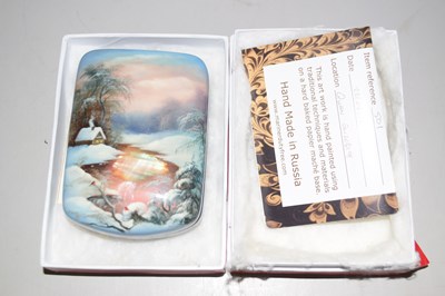 Lot 74 - Alexei Strij, Russian lacquered trinket box...