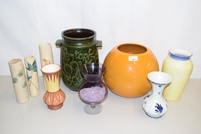 Lot 155 - Mixed Lot:  Various vases, rumtopf pot etc
