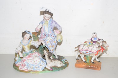 Lot 169 - Two continental porcelain models of a couple...