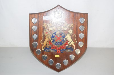 Lot 171 - A 20th Century award shield with royal crest...