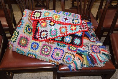 Lot 258 - A crochet bedspread and similar cushion covers
