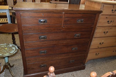 Lot 269 - A late Victorian oak five drawer chest with...