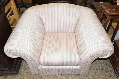 Lot 291 - A striped upholstered armchair