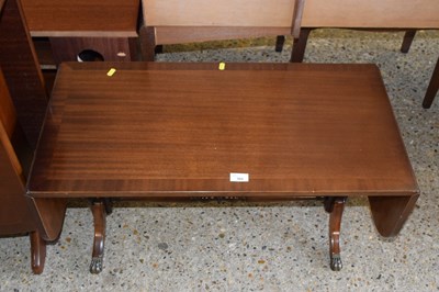 Lot 302 - A mahogany veneered drop leaf coffee table