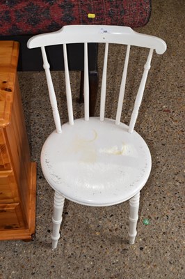 Lot 305 - A cream painted penny seated kitchen chair