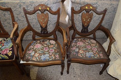 Lot 321 - A pair of late 19th Century tapestry seated...