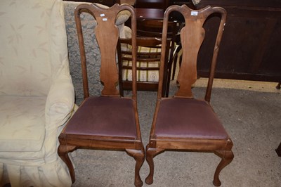 Lot 322 - A pair of Queen Anne Revival dining chairs