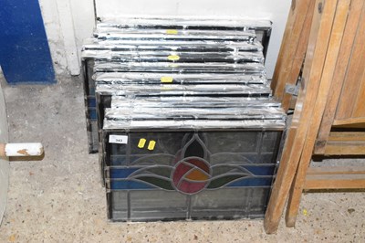 Lot 343 - Ten lead glazed modern windows or door panels