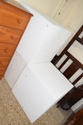 Lot 349 - Four white painted plywood display stands and...