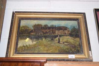 Lot 214 - A Victorian oil on canvas study of a figure...