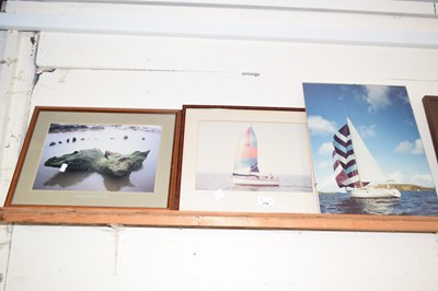 Lot 216 - Two photographic yachting prints together with...