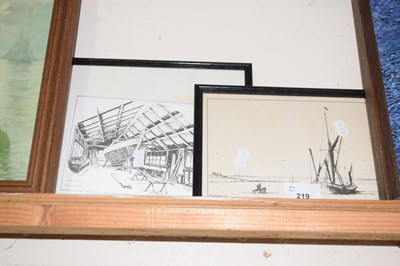 Lot 219 - Two small monochrome studies Panglesham Point...