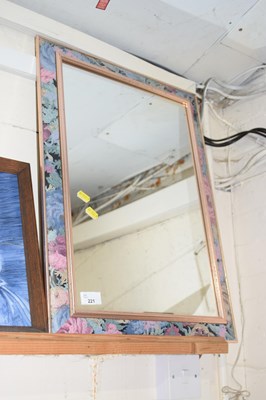 Lot 221 - Modern rectangular wall mirror in floral frame