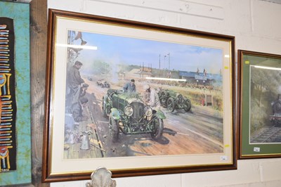 Lot 228 - Terance Cuneo Bentley at Le Mans coloured print