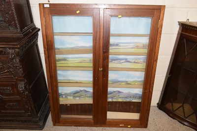 Lot 231 - A glazed two door wall mounted display cabinet