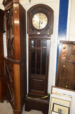Lot 238 - An Art Deco style oak cased grandmother clock...