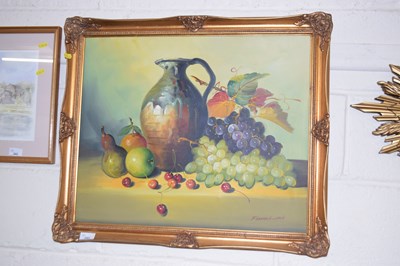 Lot 243 - Frank Lean, still life study of fruit and a...