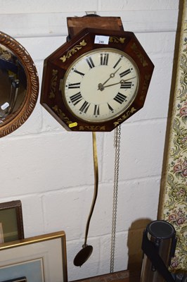 Lot 246 - A 19th Century wall clock with octagonal brass...