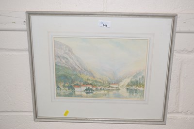 Lot 248 - Marion Lemmey, study of Kotor Fjord, watercolour