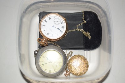 Lot 116 - Two gold plated pocket watches and one other